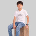 Kids Space Theme Graphic Printed T-Shirt ISRO Astronaut Print V-Neck Half Sleeve Tee