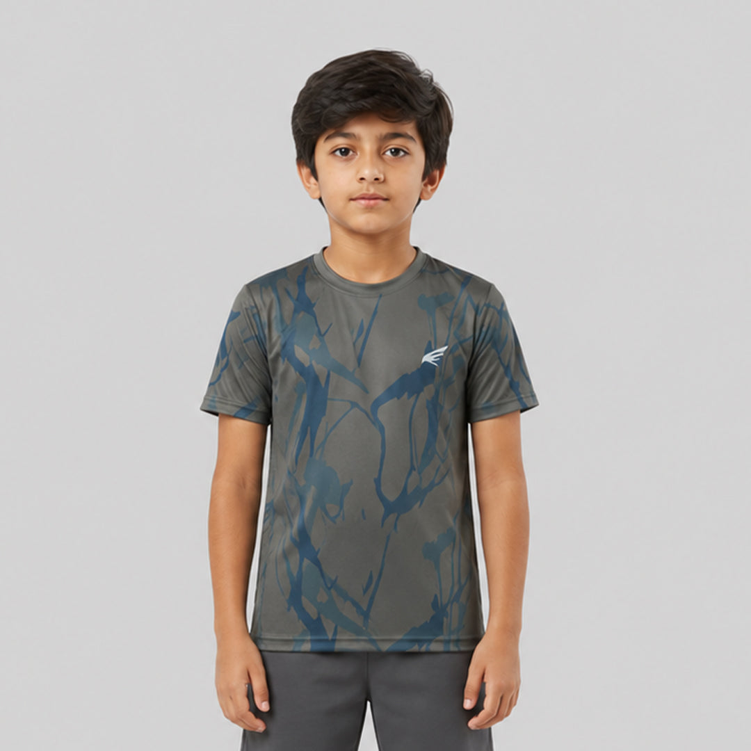 Kids Sports Round Neck Printed T-shirt