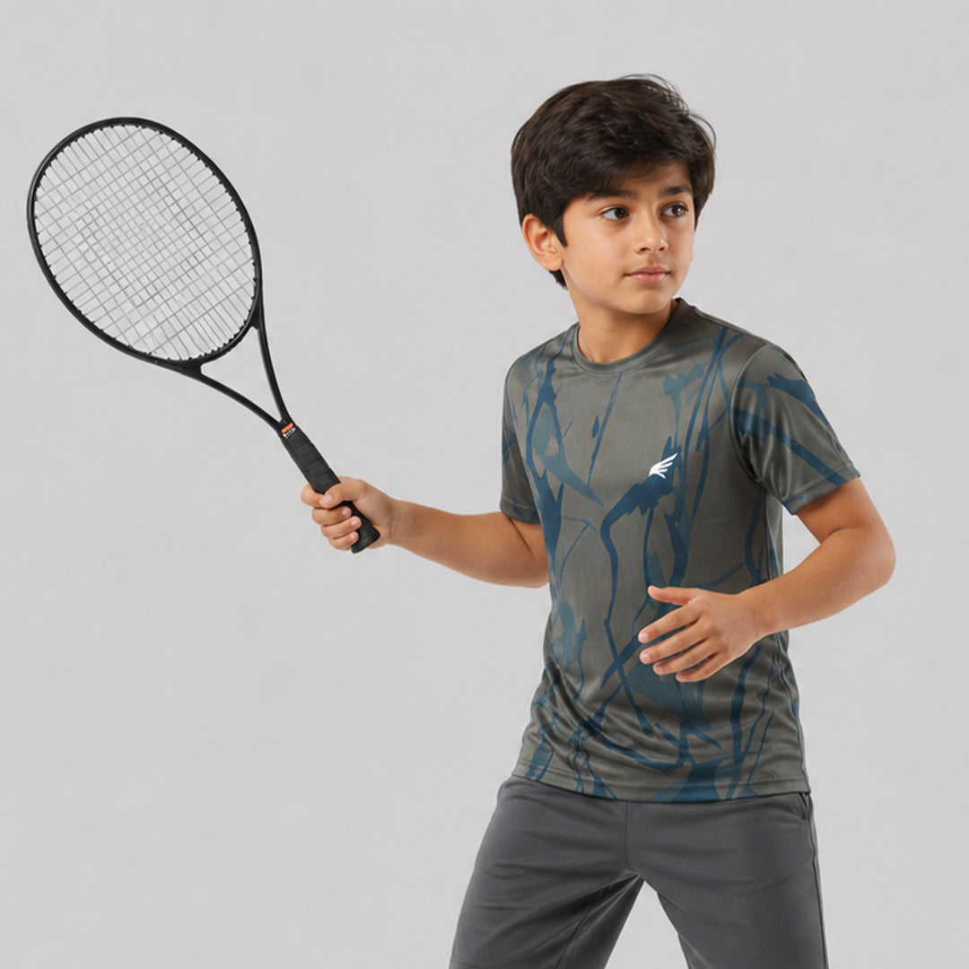 Kids Sports Round Neck Printed T-shirt