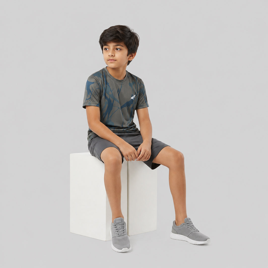 Kids Sports Round Neck Printed T-shirt
