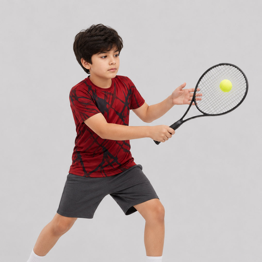 Kids Sports Round Neck Printed T-shirt