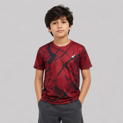 Kids Sports Round Neck Printed T-shirt