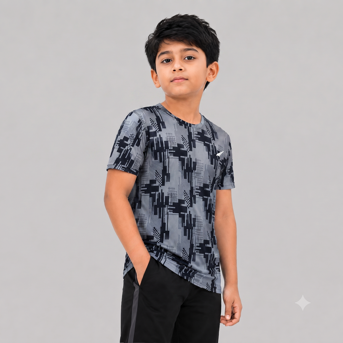 Kids Sports Round Neck Printed T-shirt