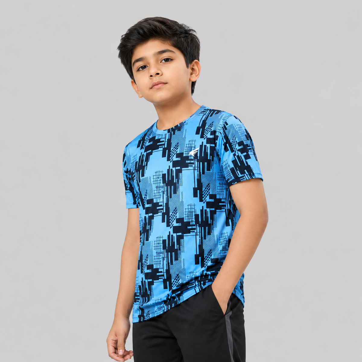 Kids Sports Round Neck Printed T-shirt