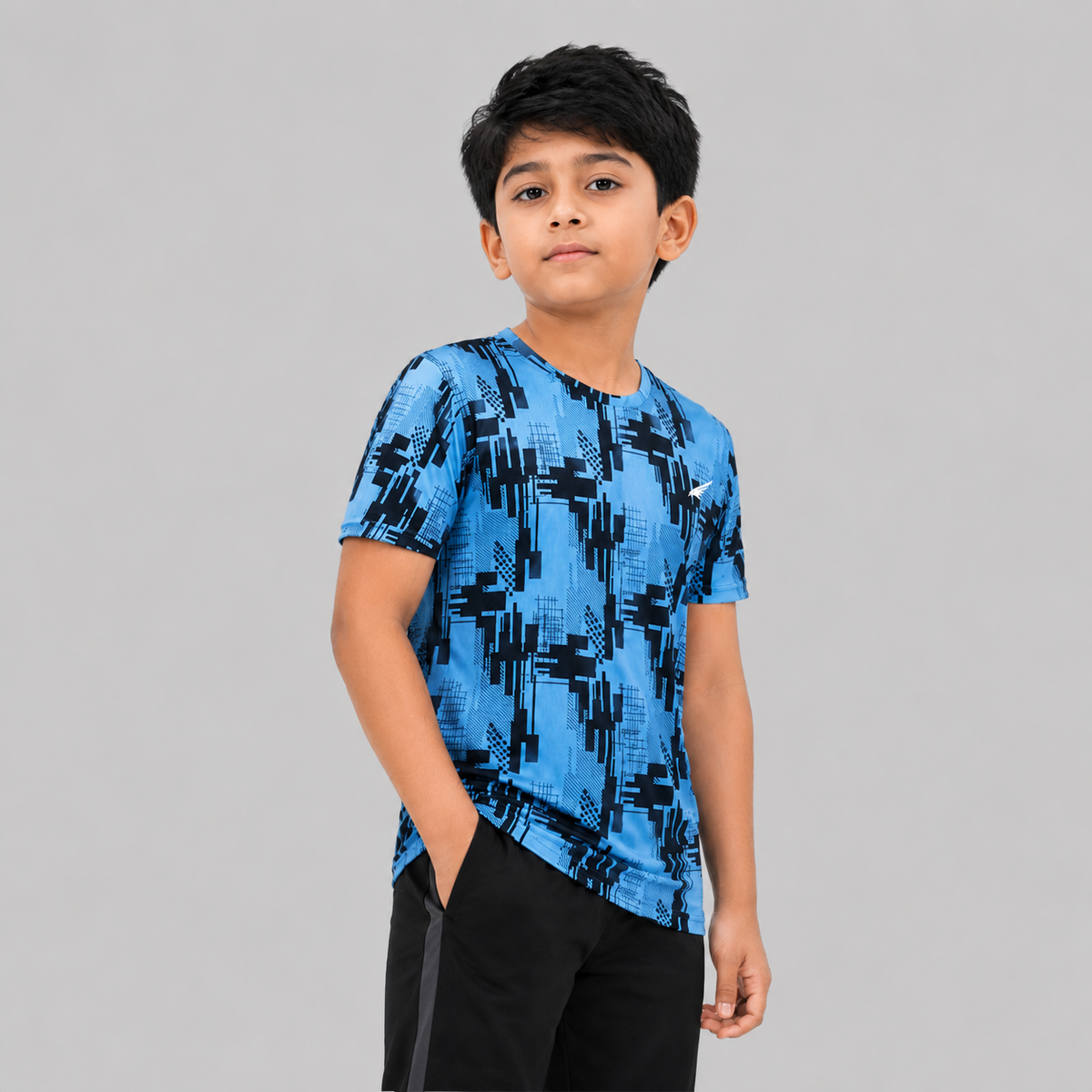 Kids Sports Round Neck Printed T-shirt