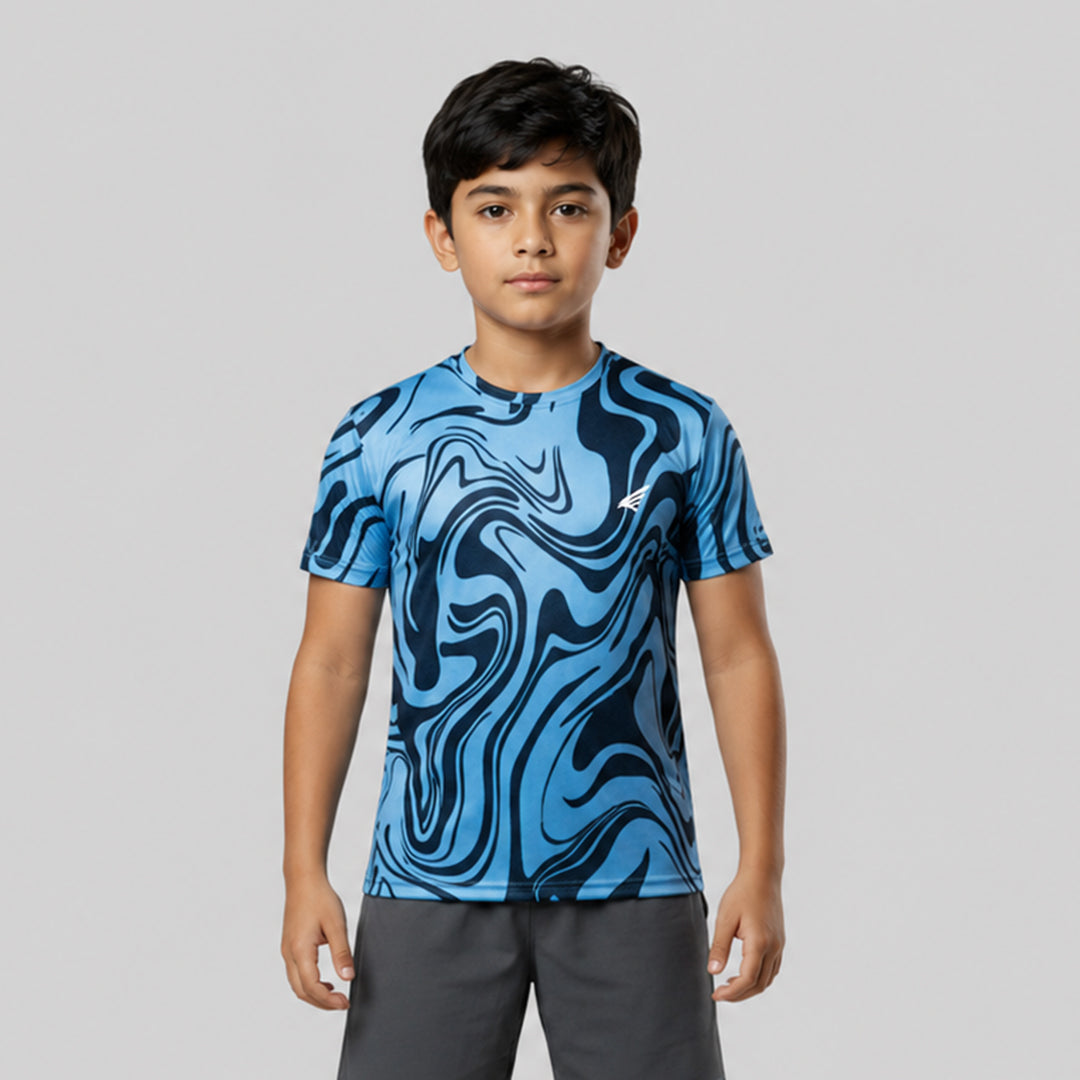 Kids Sports Round Neck Printed T-shirt