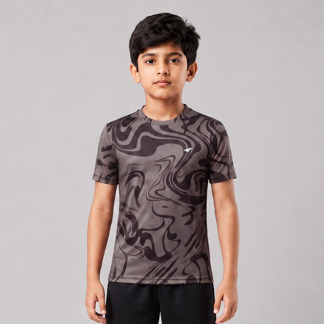 Kids Sports Round Neck Printed T-shirt