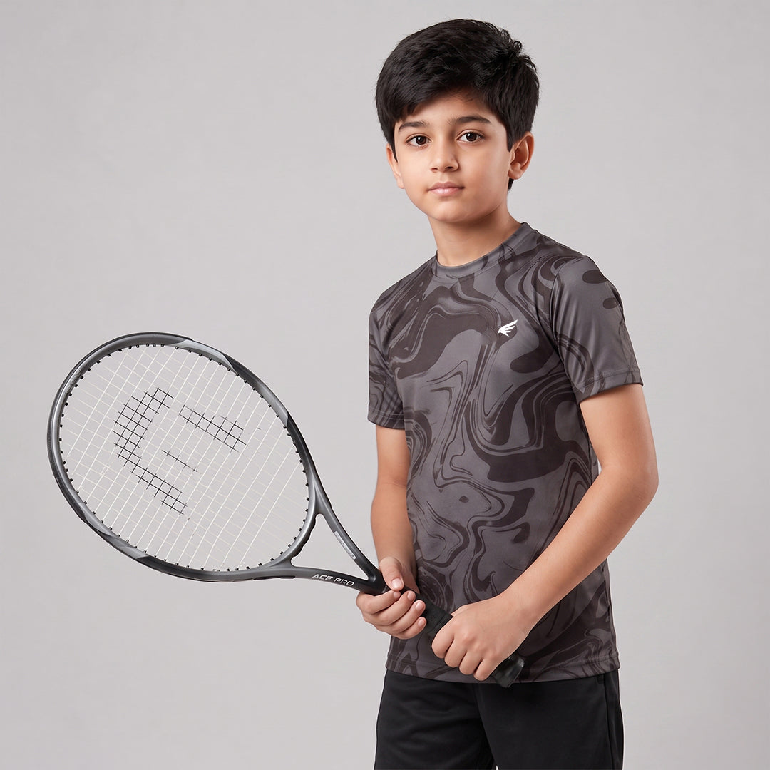 Kids Sports Round Neck Printed T-shirt