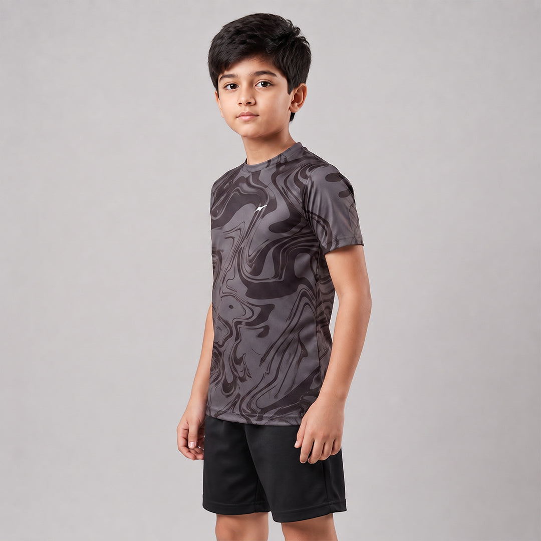 Kids Sports Round Neck Printed T-shirt
