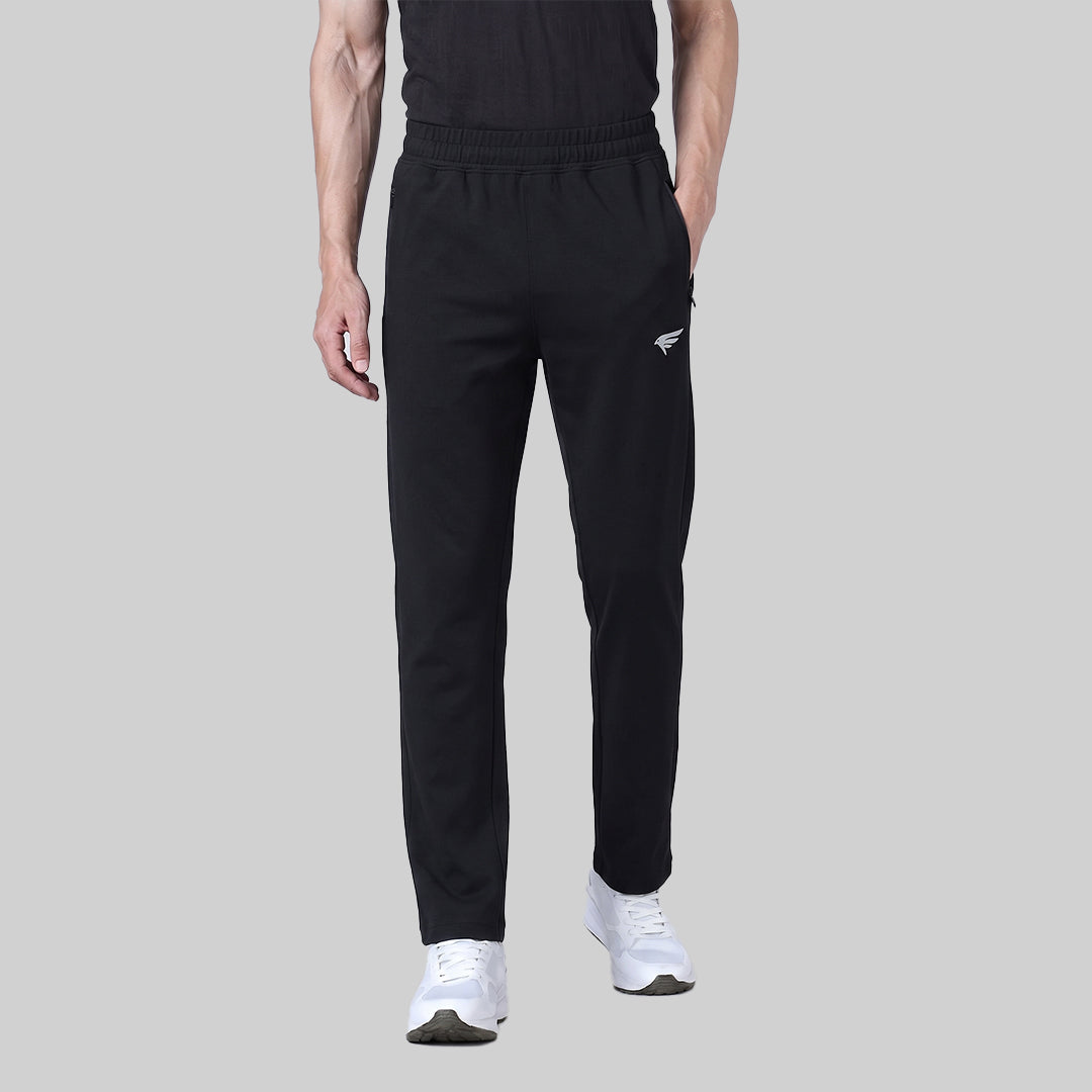 Men's Cotton Track Pants Regular Fit Sports & Casual Zip Pockets Soft & Breathable