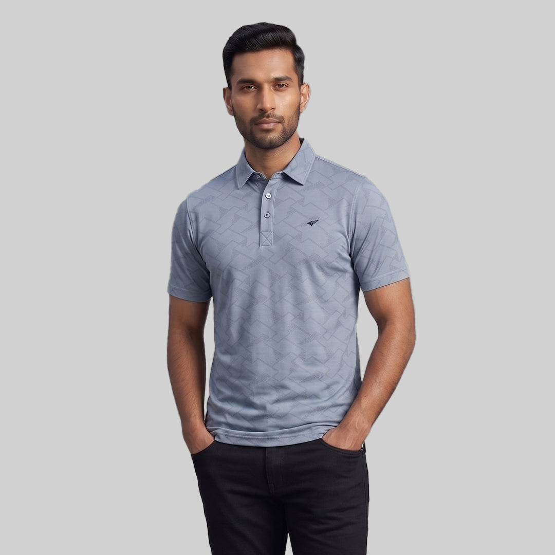 Men's Jacquard Polo T-Shirt | Premium Micro Polyester | Regular Fit | Breathable | Dry Fit Technology | Half Sleeve | Casual & Sports Wear