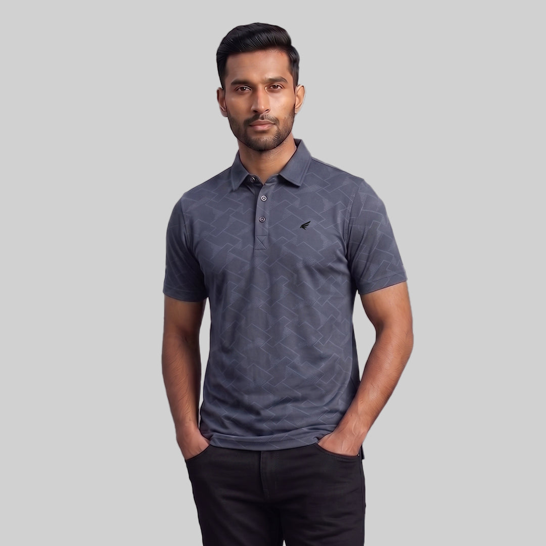 Men's Jacquard Polo T-Shirt | Premium Micro Polyester | Regular Fit | Breathable | Dry Fit Technology | Half Sleeve | Casual & Sports Wear
