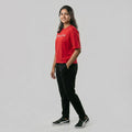 Women Typography Print Sports T-Shirt ELASTO+ Stretch Fit Breathable Gym Tee