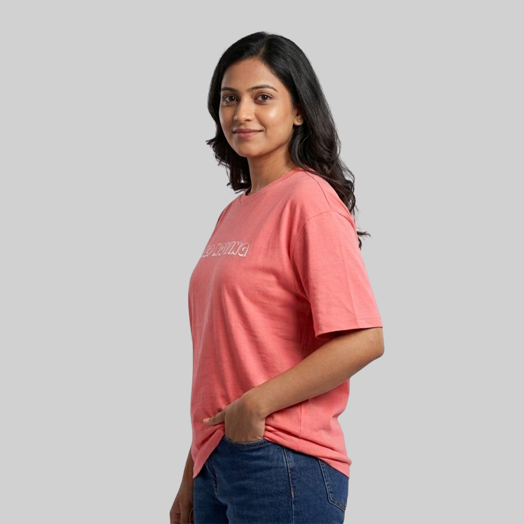 Women Typography Print Sports T-Shirt ELASTO+ Stretch Fit Breathable Gym Tee