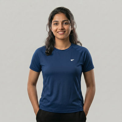 Women Solid Sports T-Shirt ELASTO+ Stretch Fit Breathable Gym Tee