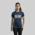 Women Typography Print Sports T-Shirt ELASTO+ Stretch Fit Breathable Gym Tee