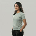 Women Solid Sports T-Shirt ELASTO+ Stretch Fit Breathable Gym Tee