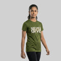Women Typography Print Sports T-Shirt ELASTO+ Stretch Fit Breathable Gym Tee