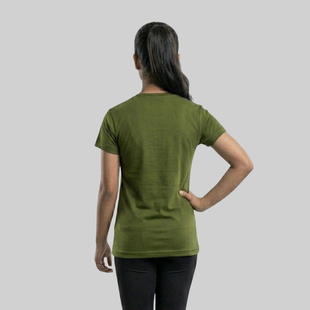 Women Typography Print Sports T-Shirt ELASTO+ Stretch Fit Breathable Gym Tee