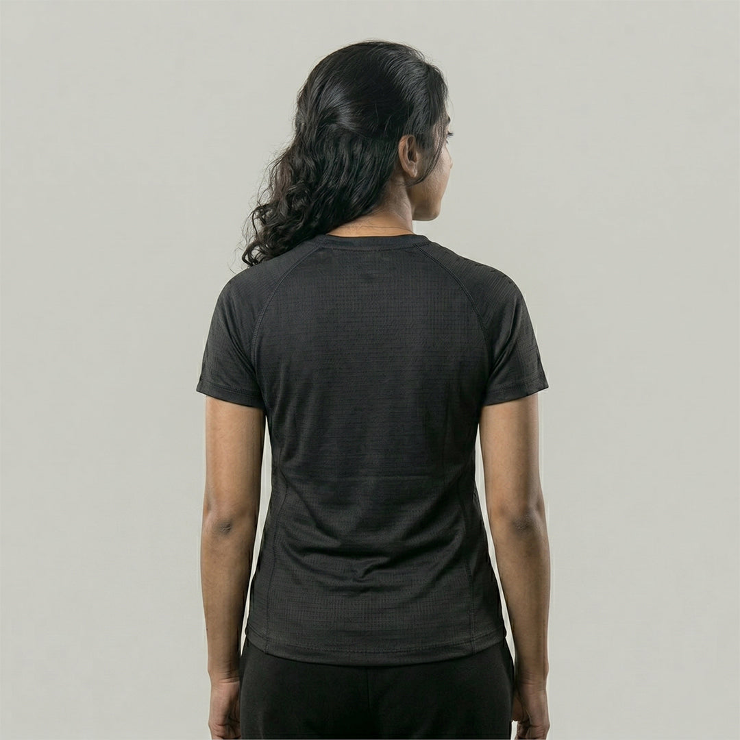Women Solid Sports T-Shirt ELASTO+ Stretch Fit Breathable Gym Tee