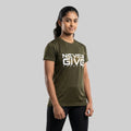 Women Typography Print Sports T-Shirt ELASTO+ Stretch Fit Breathable Gym Tee