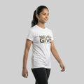 Women Typography Print Sports T-Shirt ELASTO+ Stretch Fit Breathable Gym Tee