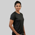 Women Solid Slim Fit Crew Neck T-Shirt ELASTO+ Stretch Fit Breathable Soft Casual Wear