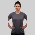 Women Solid Slim Fit Crew Neck T-Shirt ELASTO+ Stretch Fit Breathable Soft Casual Wear