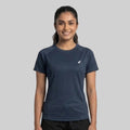 Women Solid Slim Fit Crew Neck T-Shirt ELASTO+ Stretch Fit Breathable Soft Casual Wear