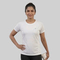 Women Solid Slim Fit Crew Neck T-Shirt ELASTO+ Stretch Fit Breathable Soft Casual Wear