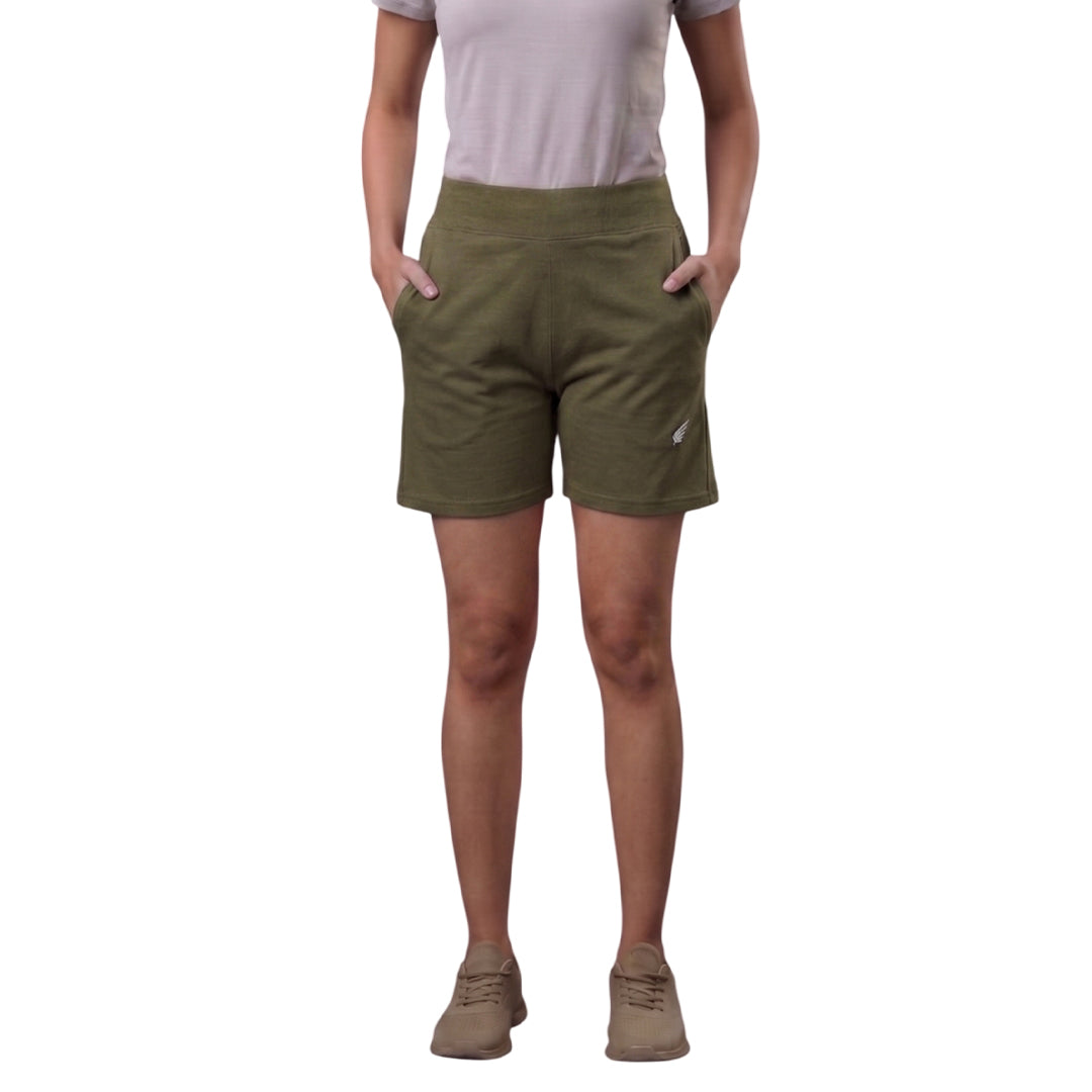 Women High Waist Hot Pants ELASTO+ Stretch Fit Breathable Casual Shorts