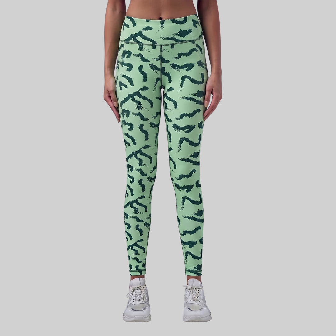 Women Printed Slim Fit Tights High Waist Stretchable Activewear Tights Gym, Yoga, Running & Daily Wear