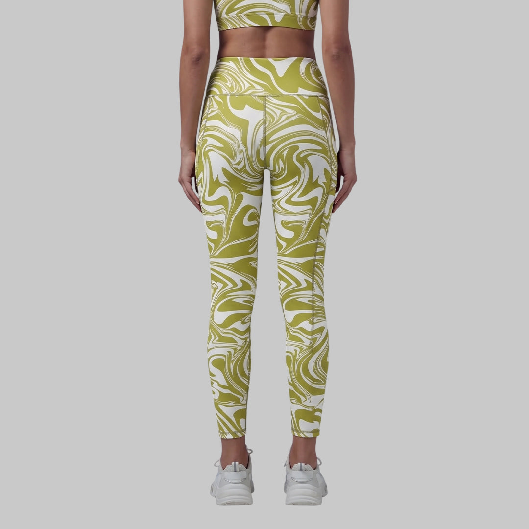 Women Printed Slim Fit Tights High Waist Stretchable Activewear Tights Gym, Yoga, Running & Daily Wear