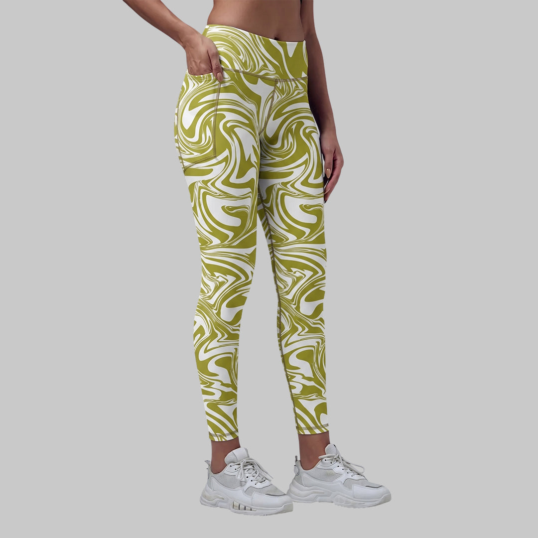 Women Printed Slim Fit Tights High Waist Stretchable Activewear Tights Gym, Yoga, Running & Daily Wear