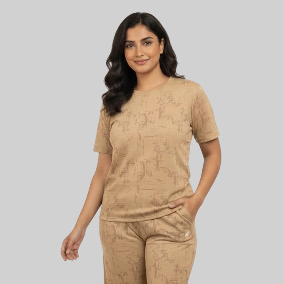 Women Relaxed Fit Sports Co-Ord Set ELASTO+ Stretch Fit Breathable Comfortable Gym Casual Wear