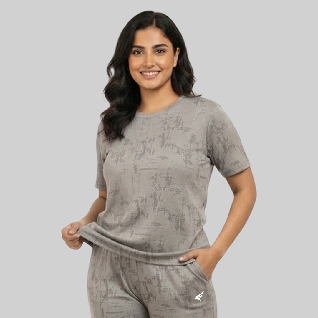 Women Relaxed Fit Sports Co-Ord Set ELASTO+ Stretch Fit Breathable Comfortable Gym Casual Wear