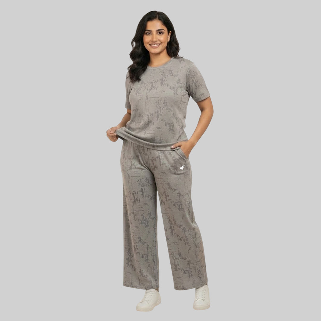 Women Relaxed Fit Sports Co-Ord Set ELASTO+ Stretch Fit Breathable Comfortable Gym Casual Wear