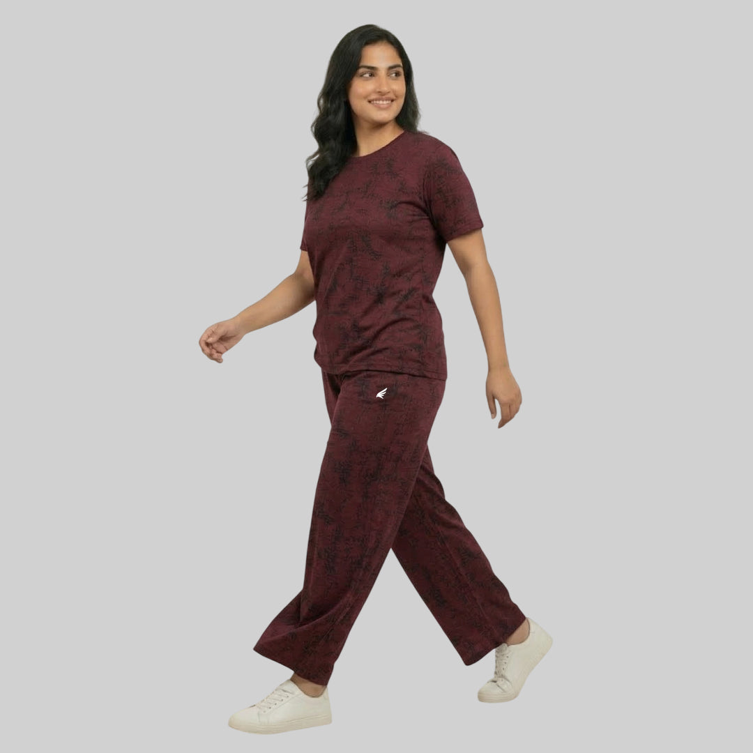 Women Relaxed Fit Sports Co-Ord Set ELASTO+ Stretch Fit Breathable Comfortable Gym Casual Wear