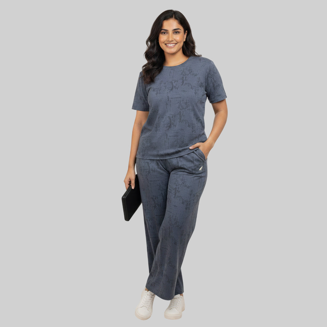Women Relaxed Fit Sports Co-Ord Set ELASTO+ Stretch Fit Breathable Comfortable Gym Casual Wear