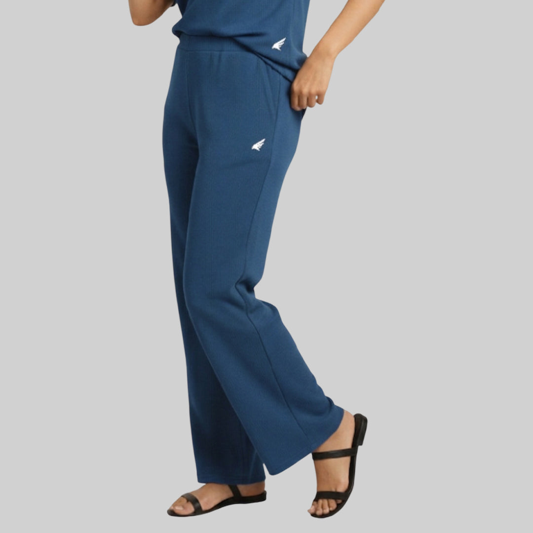 Women Cubic Melange Relaxed Fit Co-Ord Set Quick-Drying Breathable Comfortable Sports Casual Wear