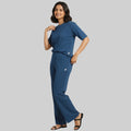 Women Cubic Melange Relaxed Fit Co-Ord Set Quick-Drying Breathable Comfortable Sports Casual Wear