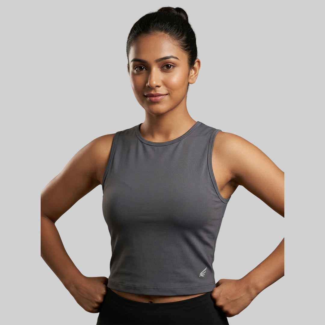 Women Solid Slim Fit High Neck Sports Bra ELASTO+ Stretch Fit Breathable Comfortable Gym Training Wear