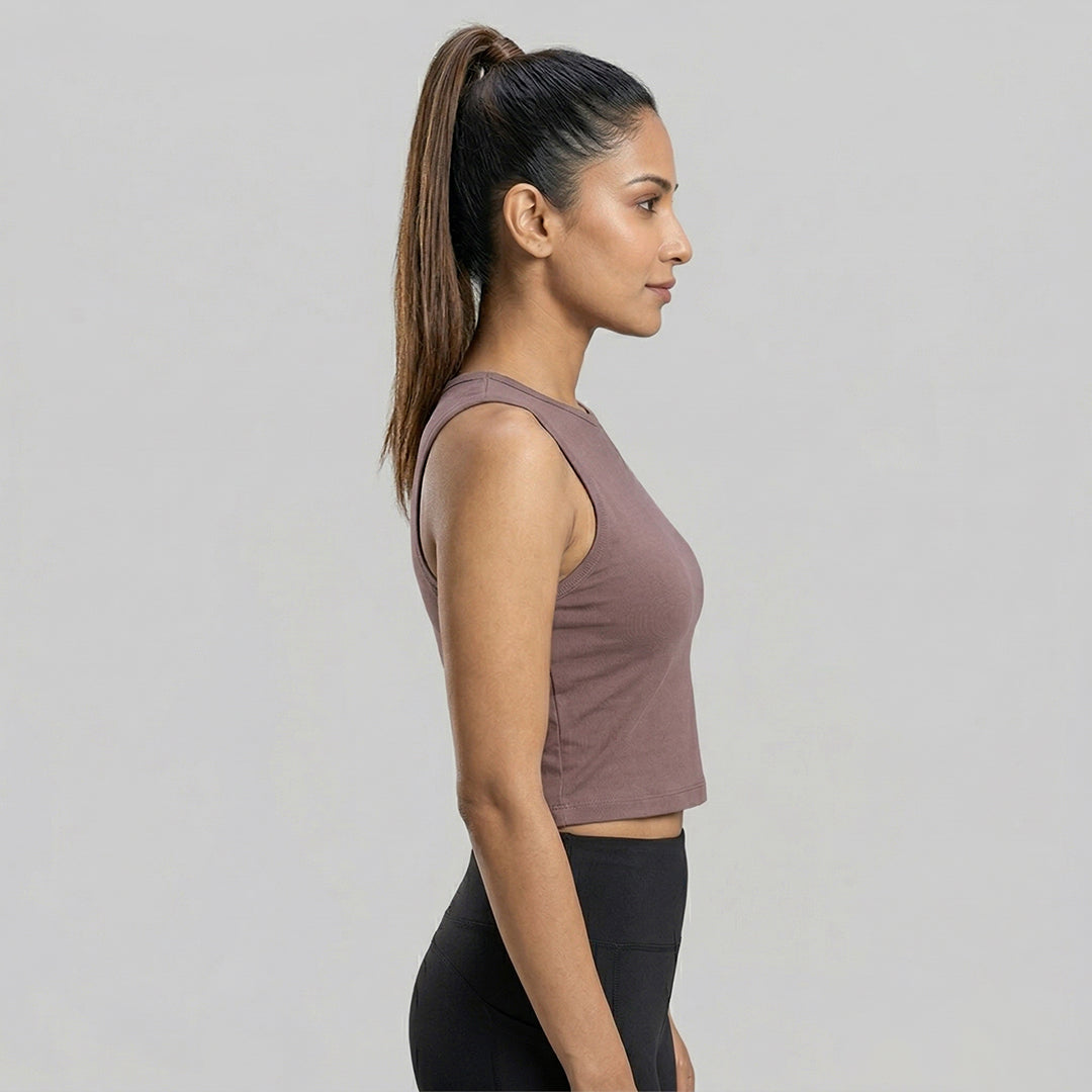 Women Solid Slim Fit High Neck Sports Bra ELASTO+ Stretch Fit Breathable Comfortable Gym Training Wear