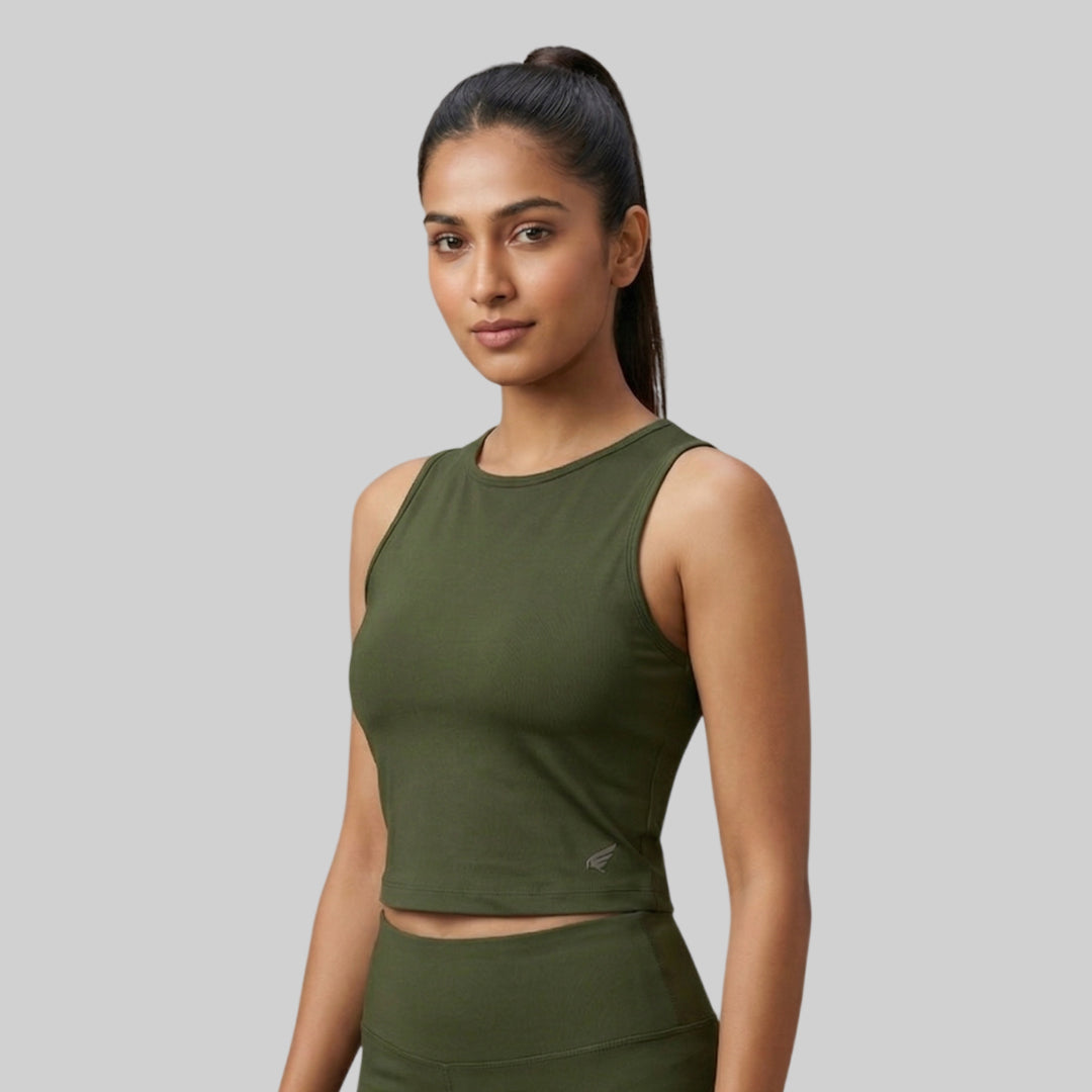 Women Solid Slim Fit High Neck Sports Bra ELASTO+ Stretch Fit Breathable Comfortable Gym Training Wear