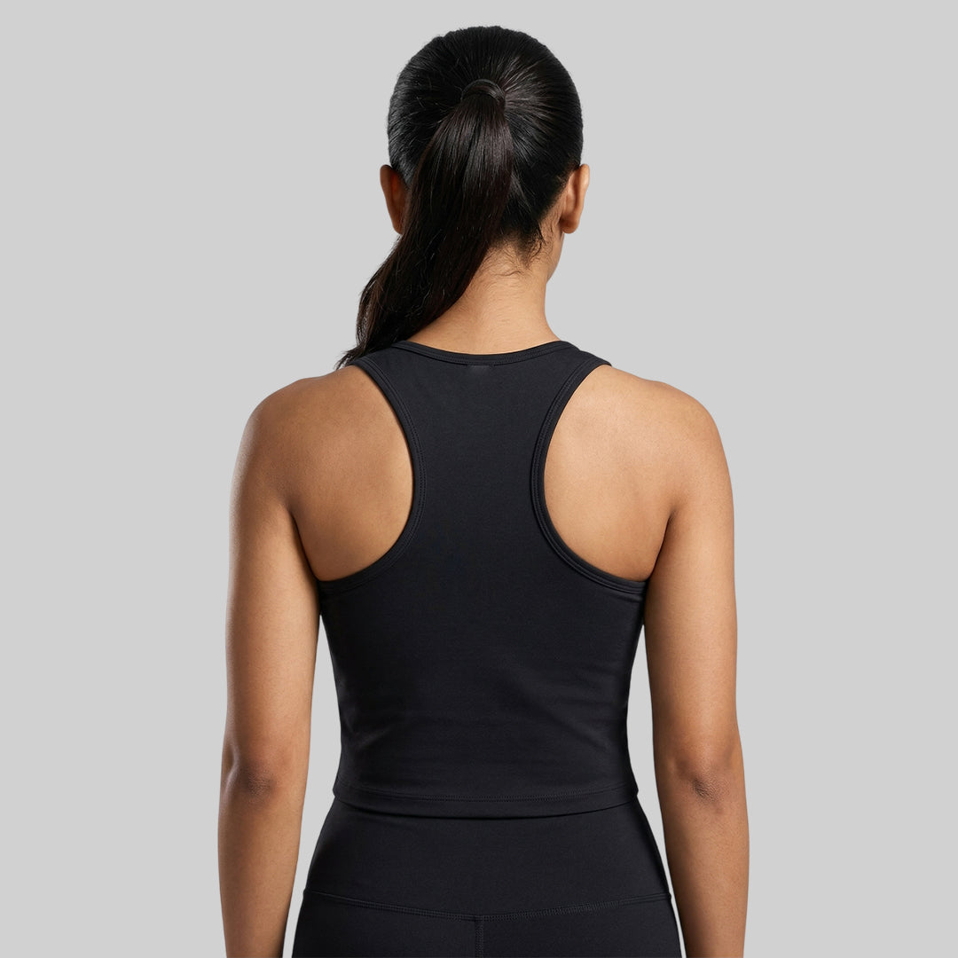 Women Solid Slim Fit High Neck Sports Bra ELASTO+ Stretch Fit Breathable Comfortable Gym Training Wear