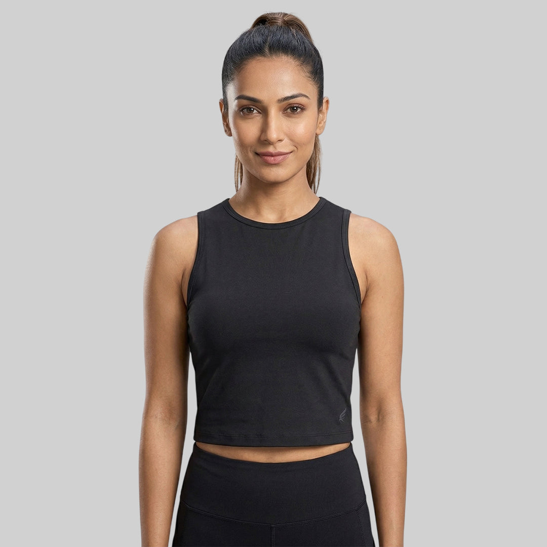 Women Solid Slim Fit High Neck Sports Bra ELASTO+ Stretch Fit Breathable Comfortable Gym Training Wear