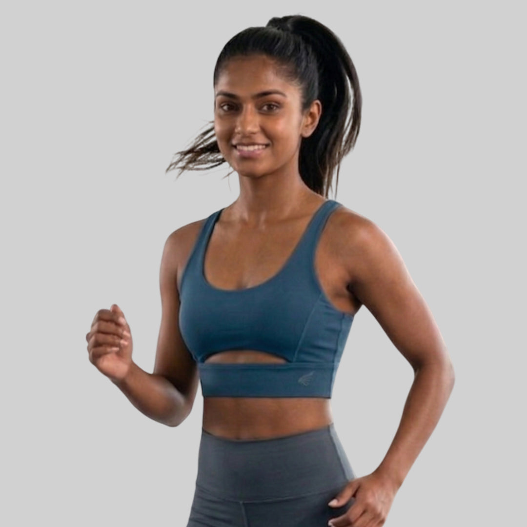 Women Slim Fit Scoop Neck Sports Bra ELASTO+ Stretch Fit Breathable Comfortable Training Gym Wear