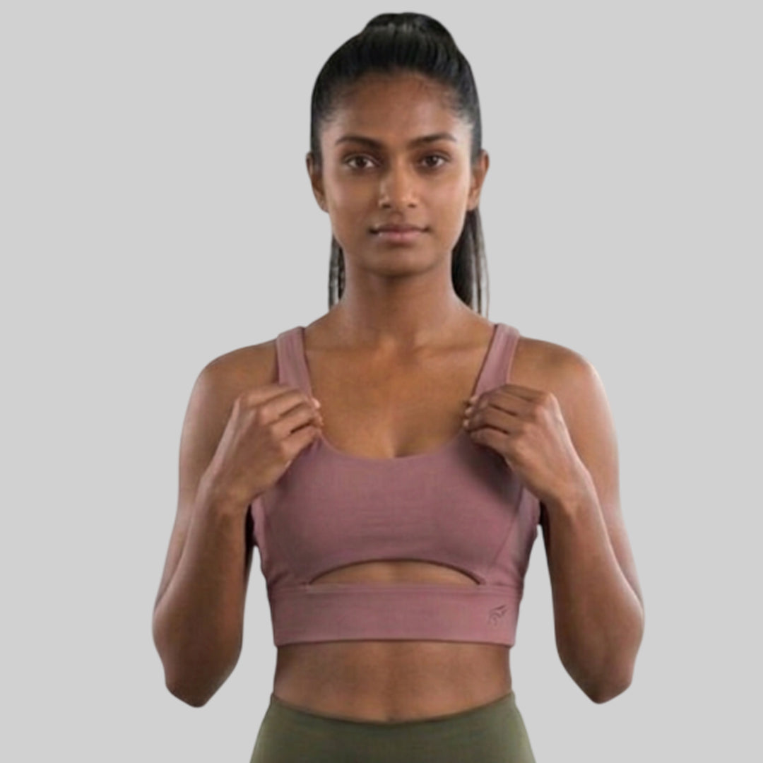 Women Slim Fit Scoop Neck Sports Bra ELASTO+ Stretch Fit Breathable Comfortable Training Gym Wear