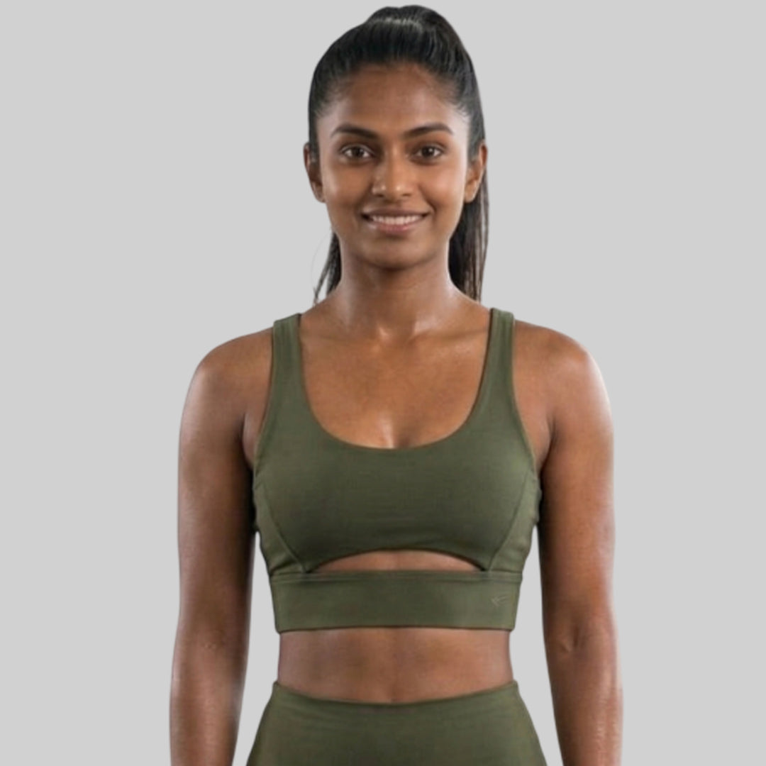 Women Slim Fit Scoop Neck Sports Bra ELASTO+ Stretch Fit Breathable Comfortable Training Gym Wear