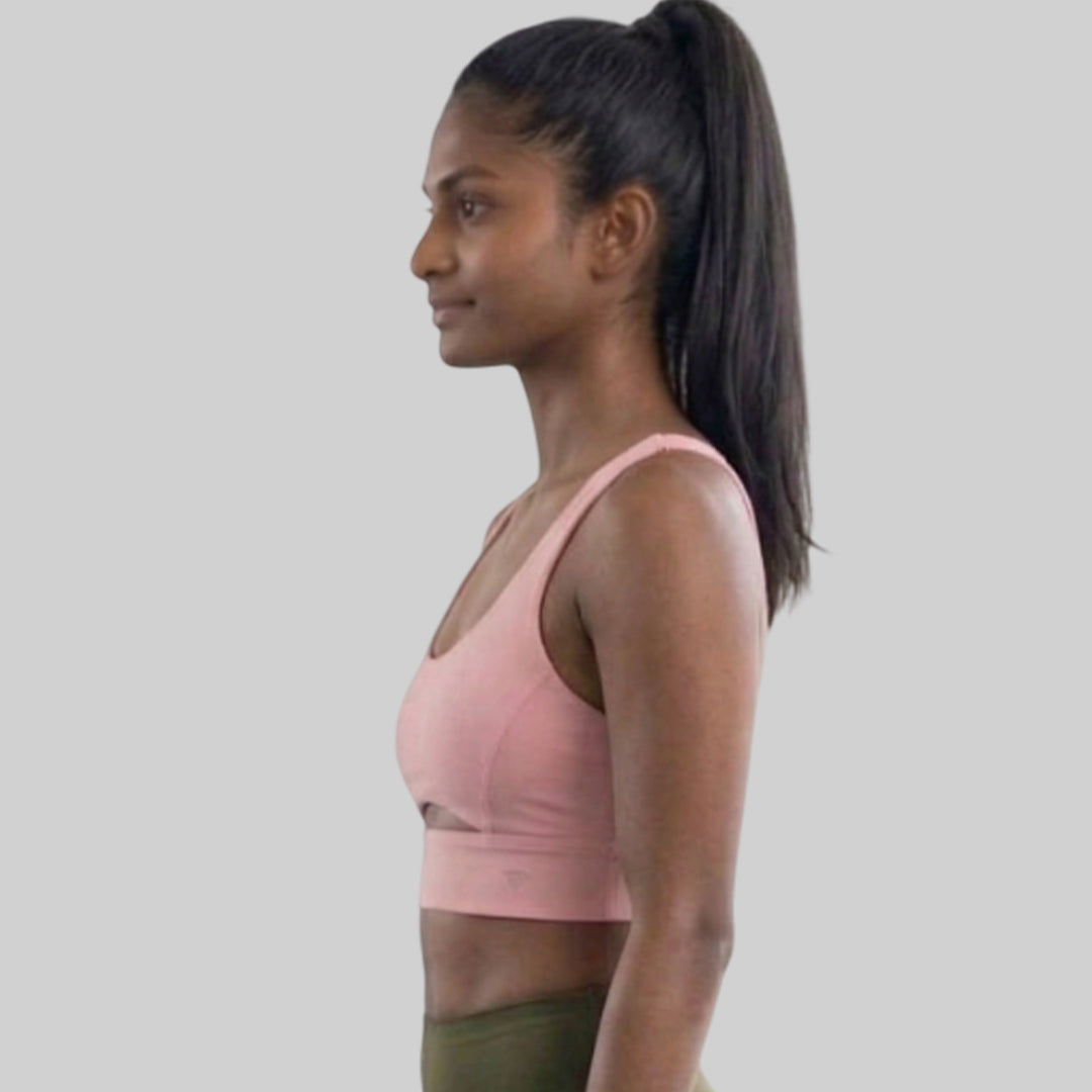 Women Slim Fit Scoop Neck Sports Bra ELASTO+ Stretch Fit Breathable Comfortable Training Gym Wear
